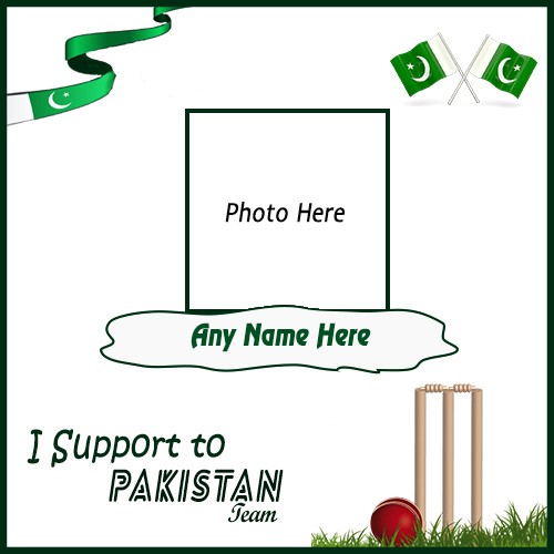 Icc World Cup 2024 Support Team Pakistan Photo Frame With Name